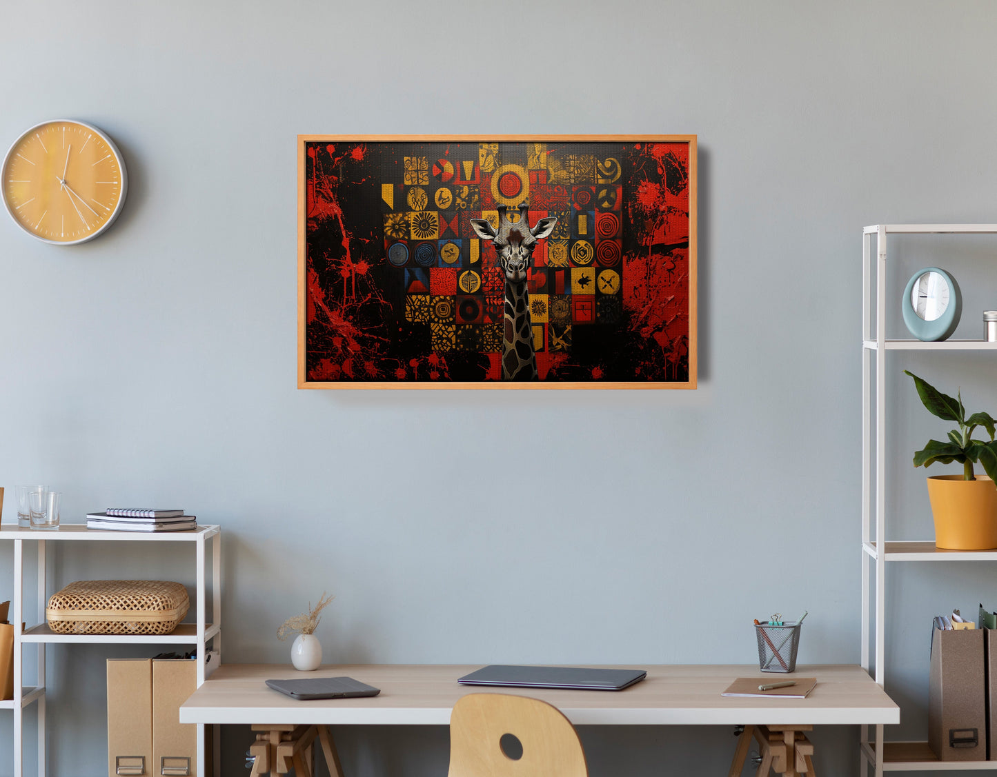 Giraffe Tribal Symbols African American canvas print view 48