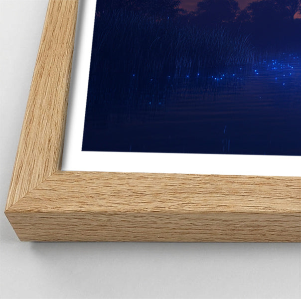 Glowing Blue Giraffe Night African American canvas print view 76