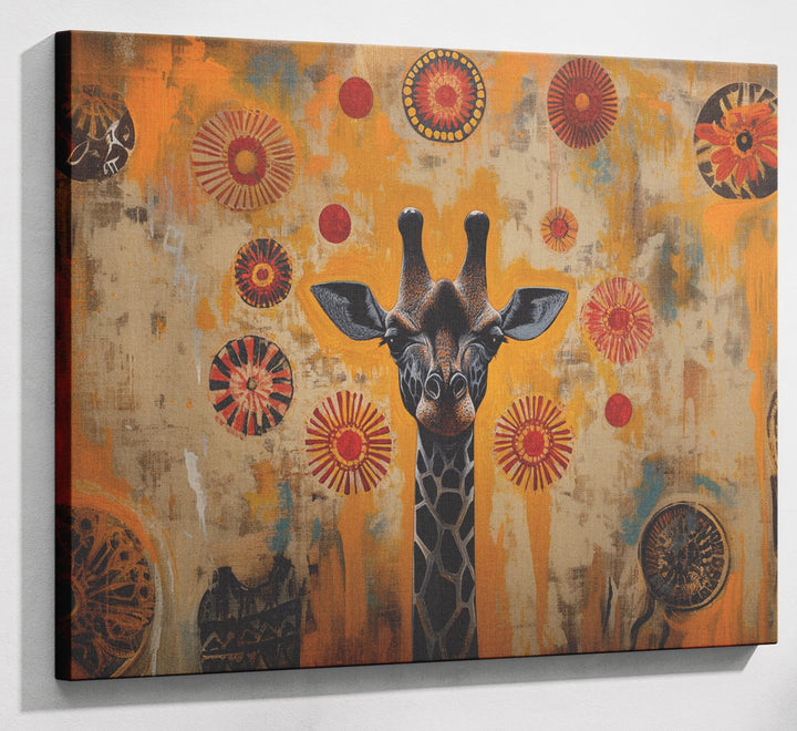 Earth Tone Giraffe African American canvas print canvas print with visible wall art format
