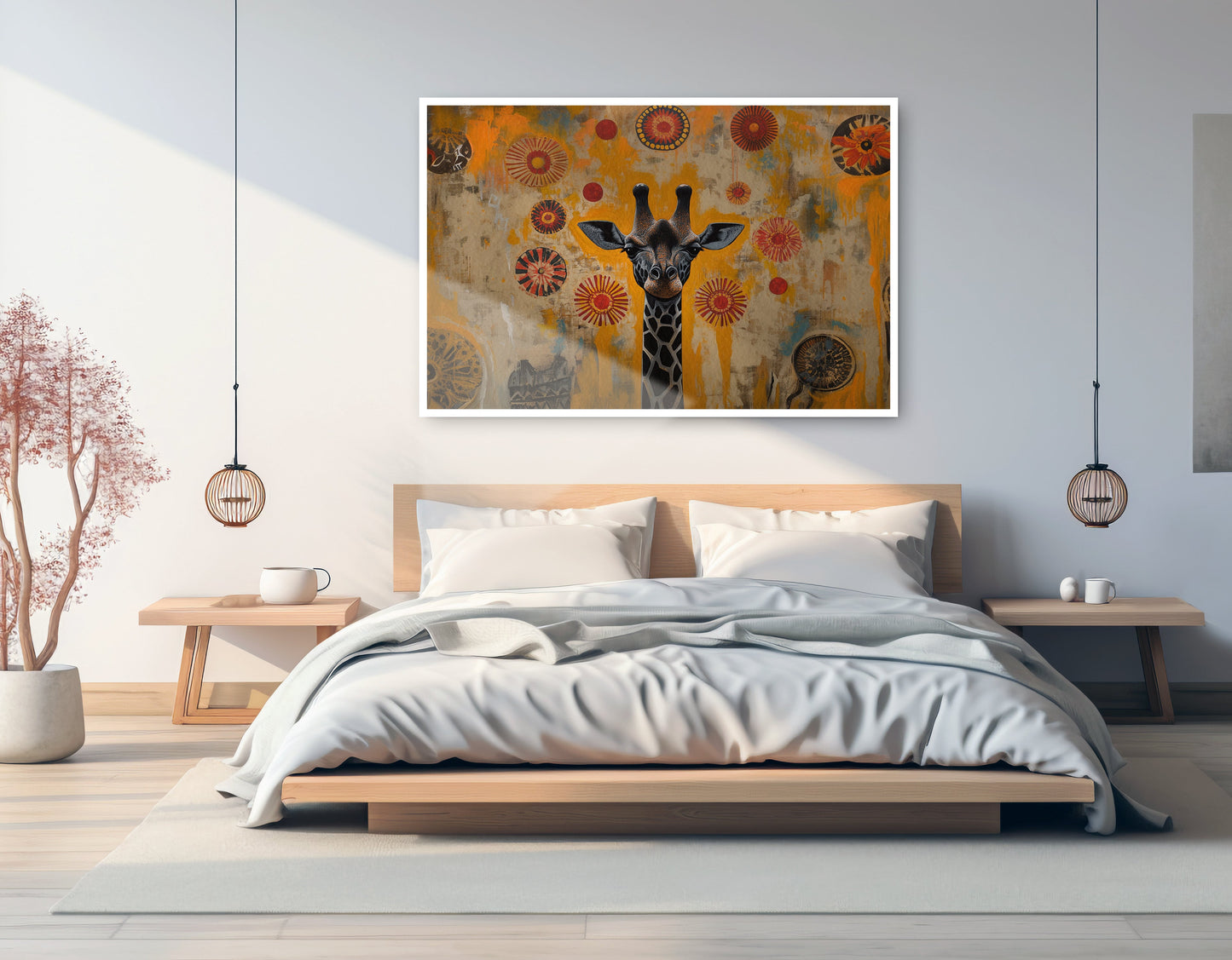 Earth Tone Giraffe African American canvas print artwork view