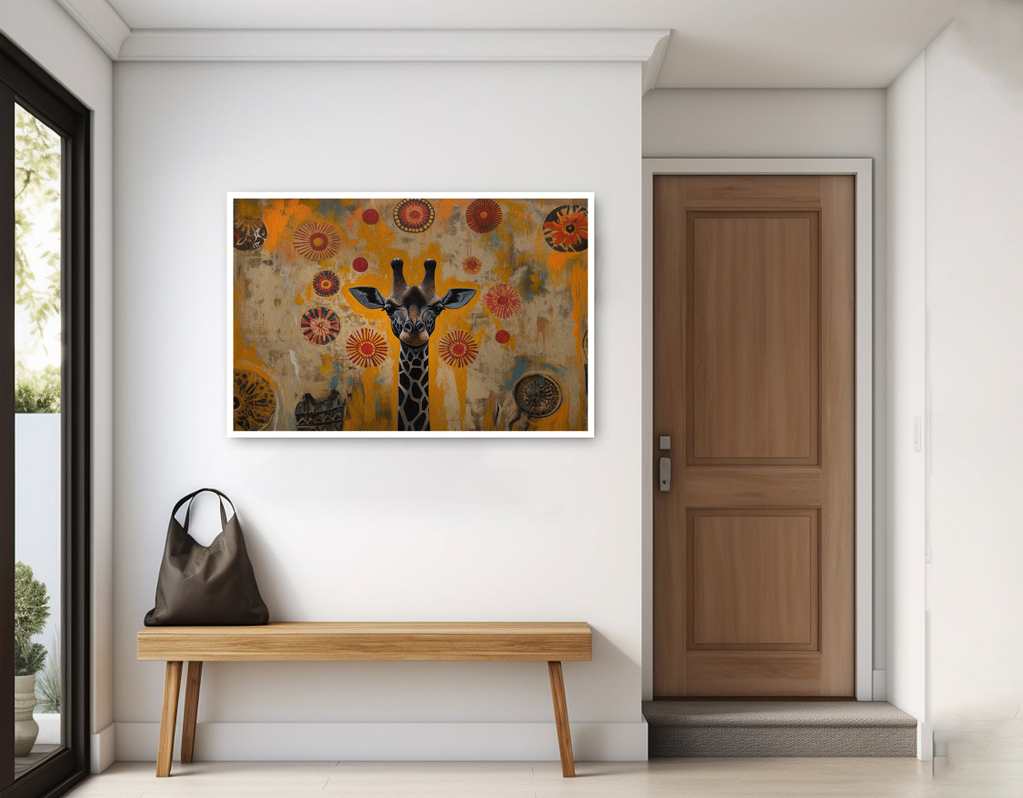 Earth Tone Giraffe African American canvas print home decor view