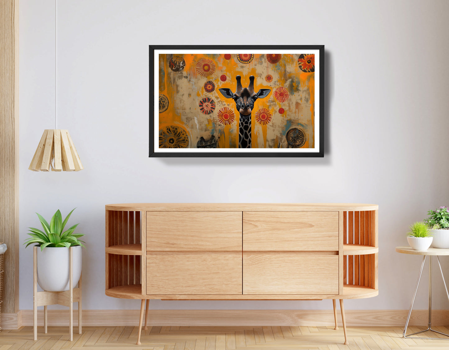 Earth Tone Giraffe African American canvas print view 68