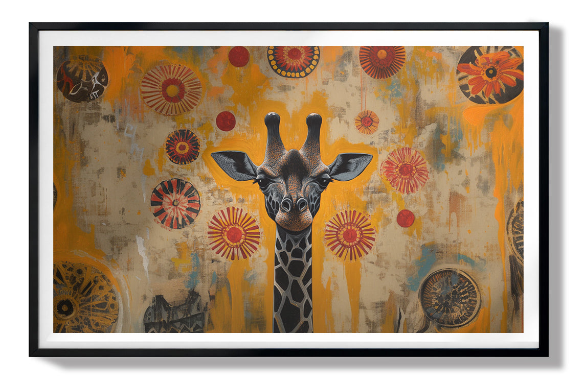 Earth Tone Giraffe African American canvas print view 67