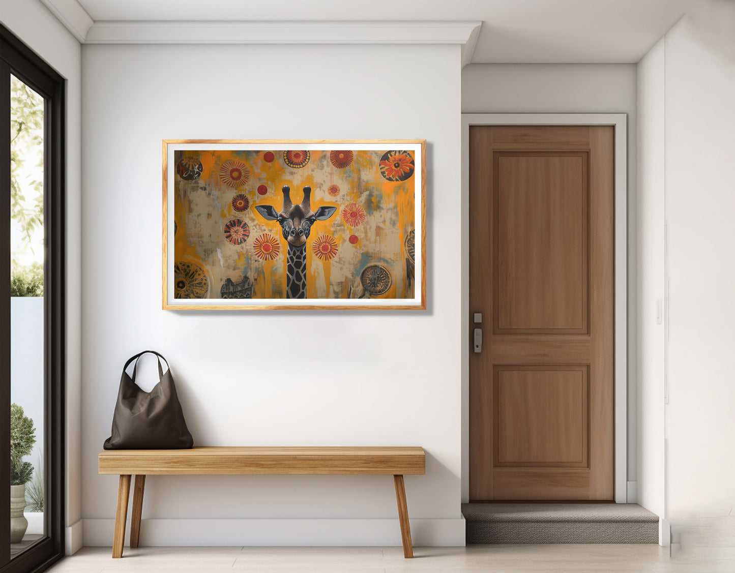 Earth Tone Giraffe African American canvas print view 77