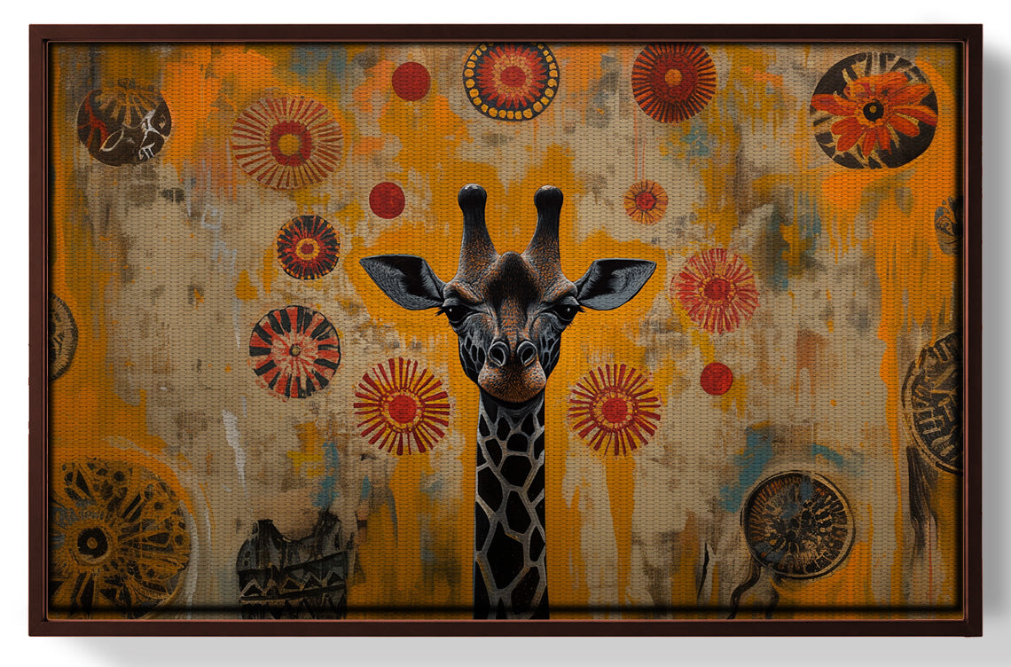 Earth Tone Giraffe African American canvas print view 31