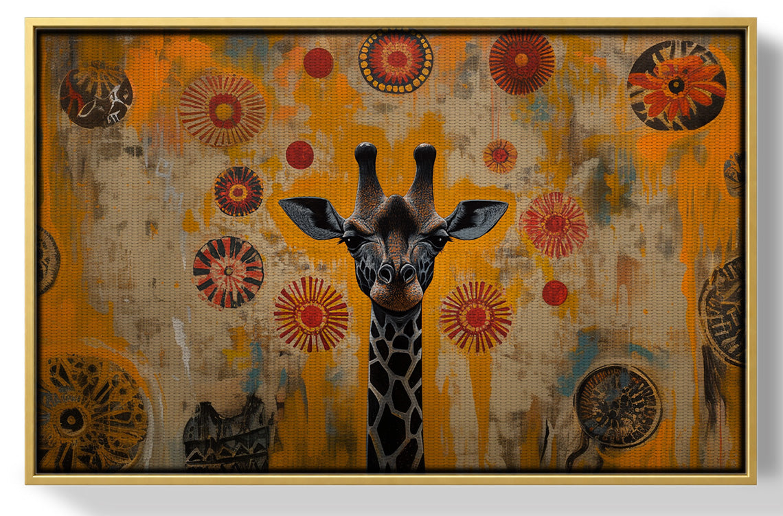 Earth Tone Giraffe African American canvas print view 37