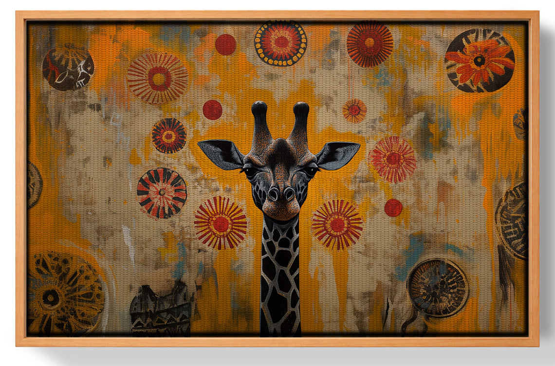 Earth Tone Giraffe African American canvas print view 43