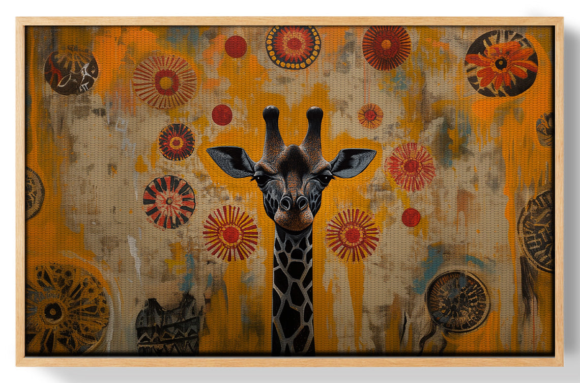 Earth Tone Giraffe African American canvas print view 49