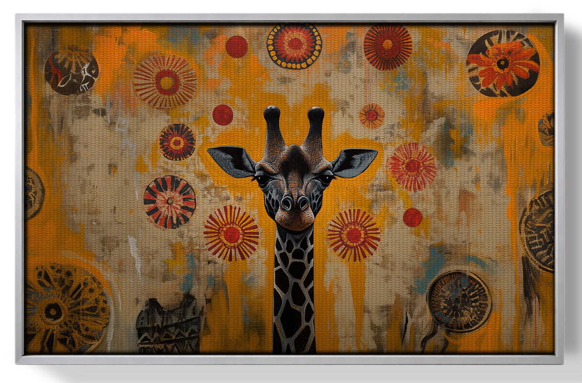 Earth Tone Giraffe African American canvas print view 55