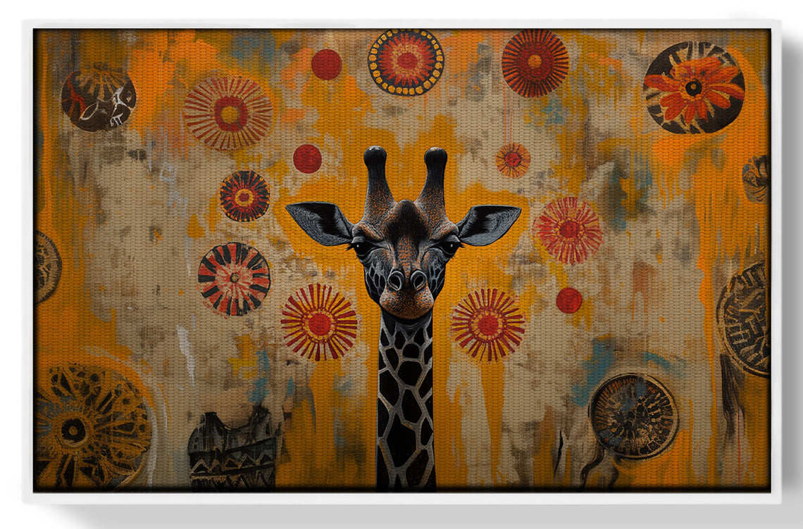 Earth Tone Giraffe African American canvas print view 61