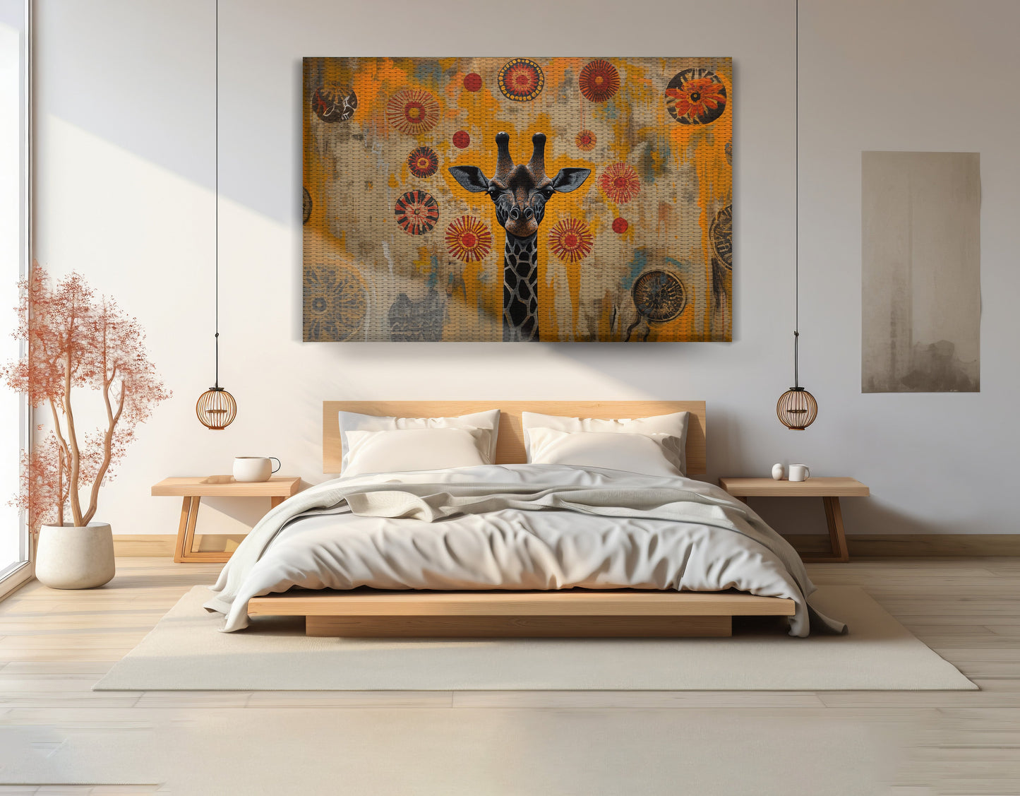 Earth Tone Giraffe African American canvas print view 15