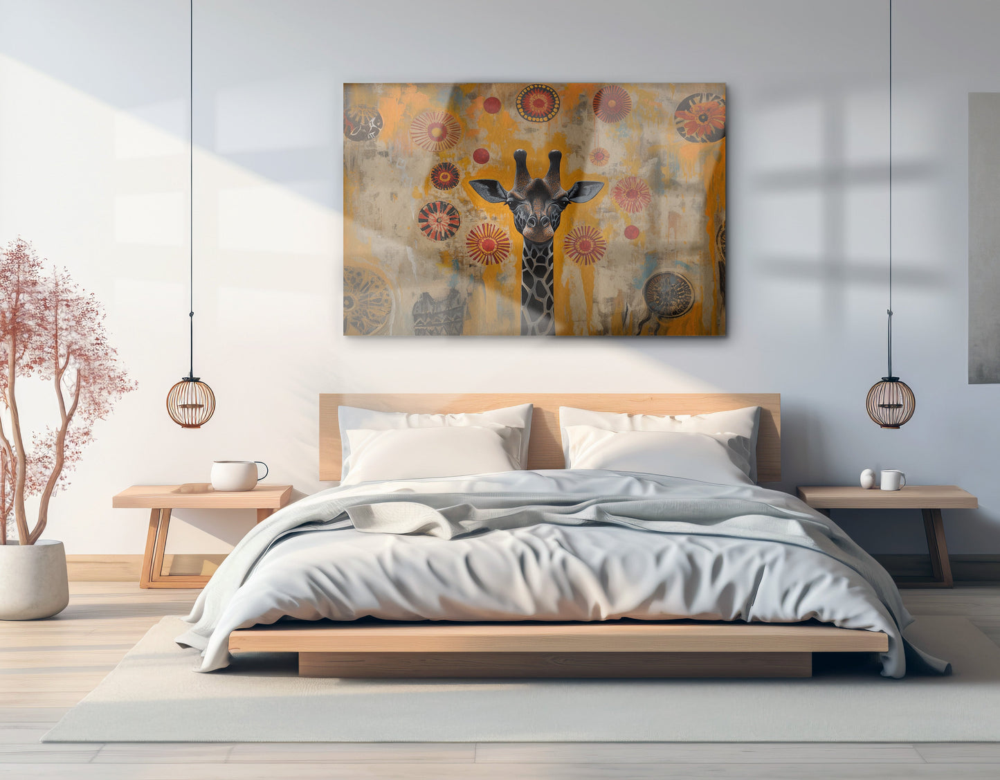 Earth Tone Giraffe African American canvas print view 21