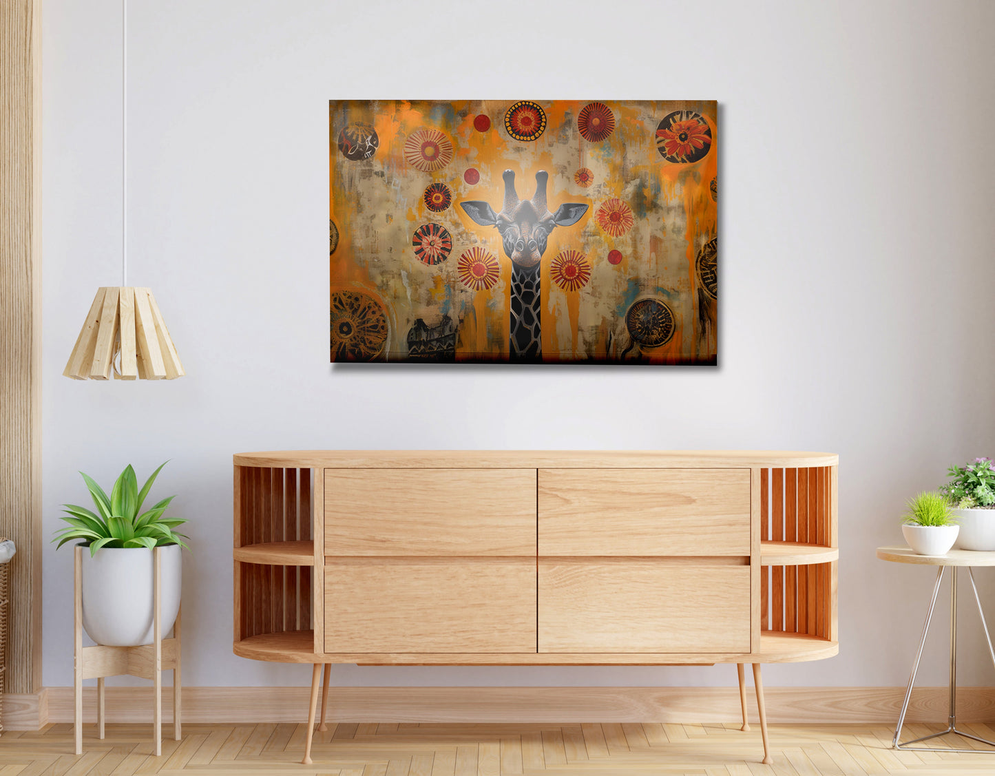 Earth Tone Giraffe African American canvas print view 20