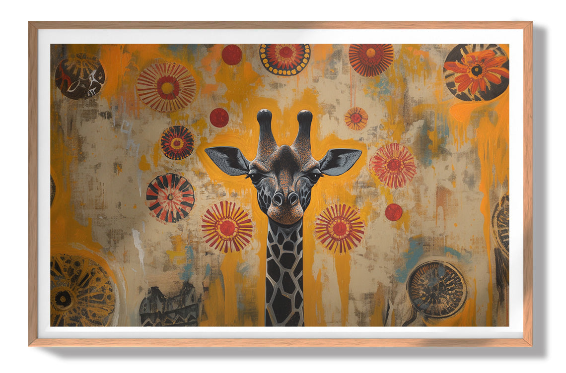 Earth Tone Giraffe African American canvas print view 79