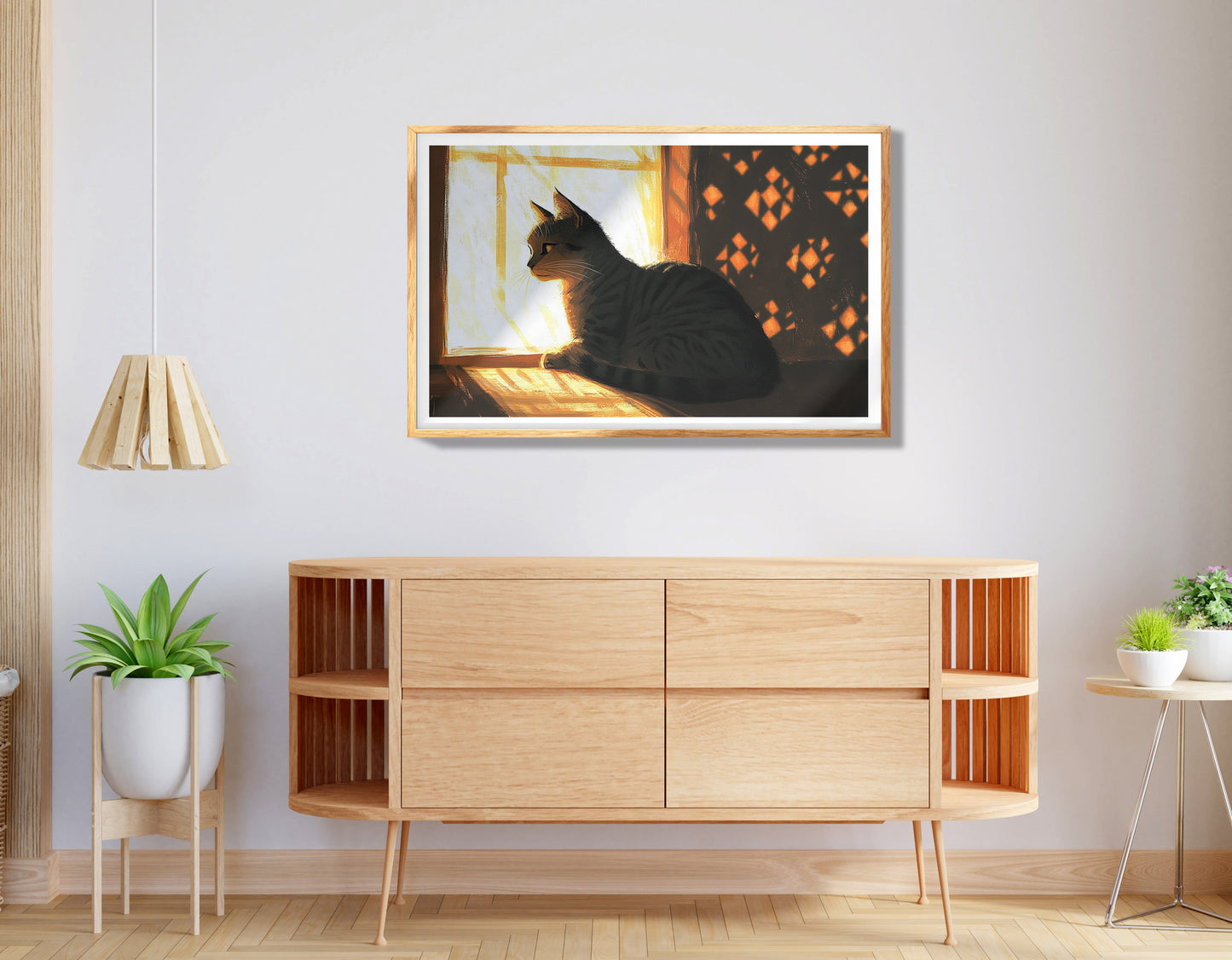 Glowing Giraffe Sunset Black African American canvas print view 74