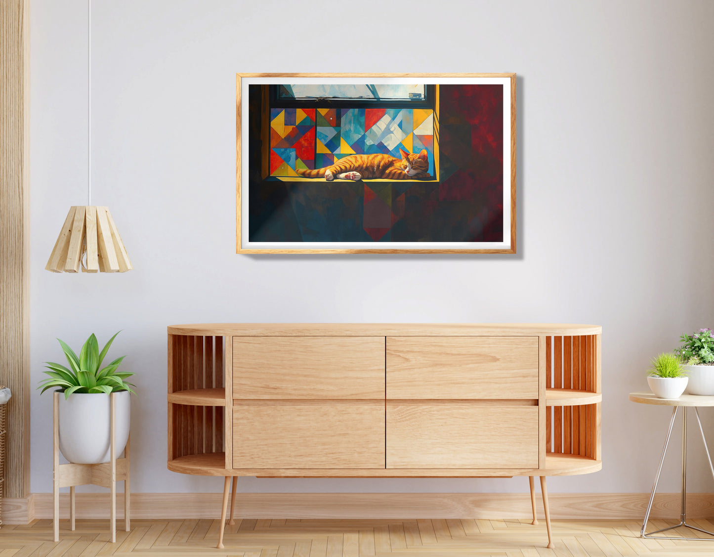 Black Cat Window Light African American canvas print view 74
