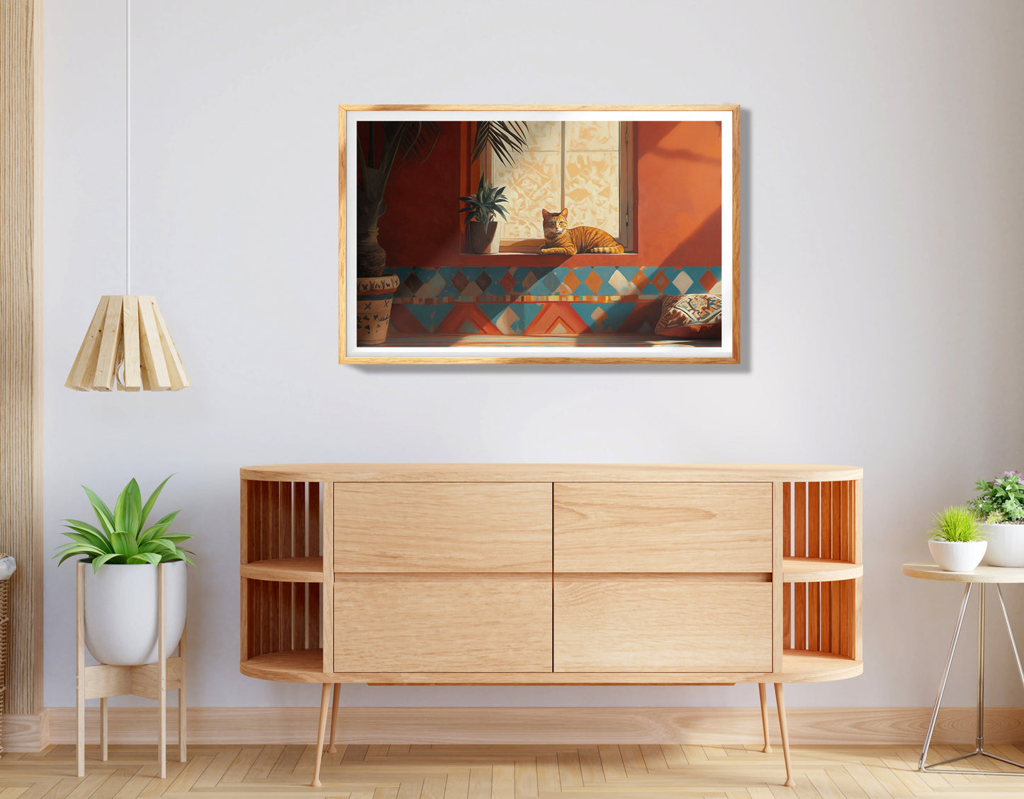 Orange Cat Houseplant African American canvas print view 74