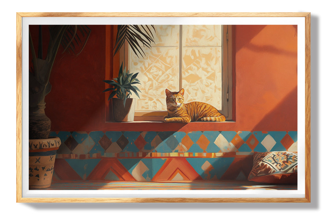 Orange Cat Houseplant African American canvas print view 73