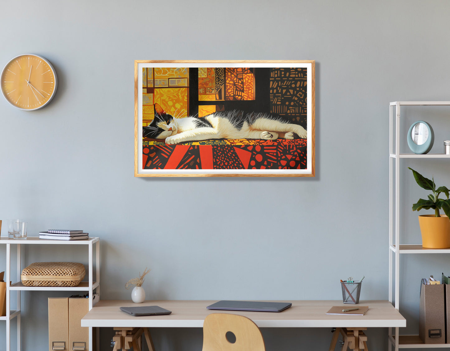 Sleeping Cat Quilt African American canvas print view 78