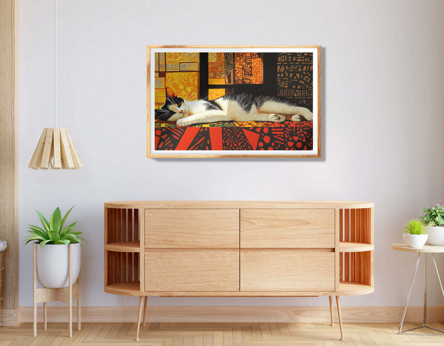 Sleeping Cat Quilt African American canvas print view 74