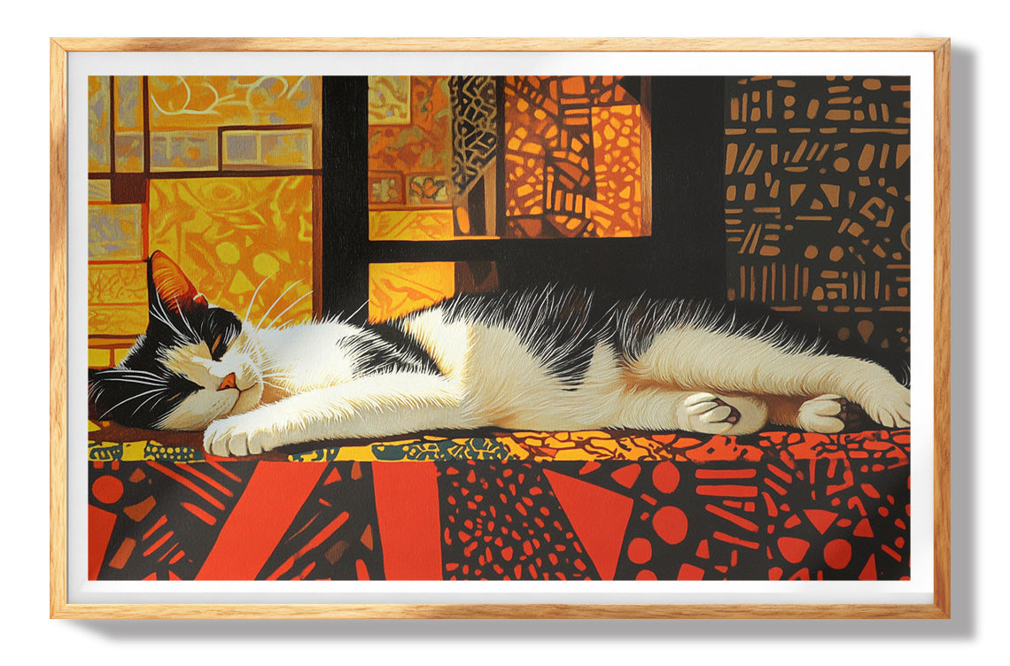 Sleeping Cat Quilt African American canvas print view 73