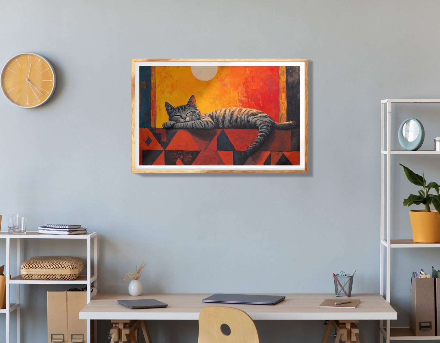 Tabby Cat Window African American canvas print view 78