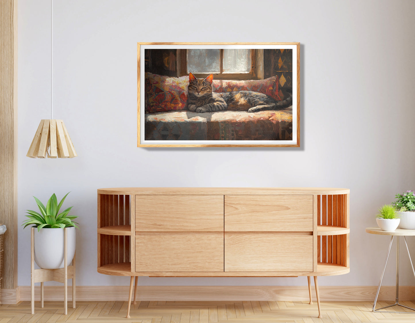 Tabby Cat Cozy Couch African American canvas print view 74
