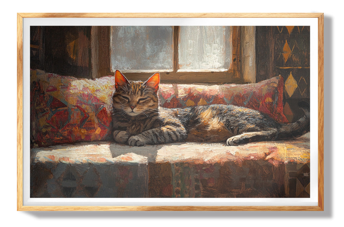 Tabby Cat Cozy Couch African American canvas print view 73