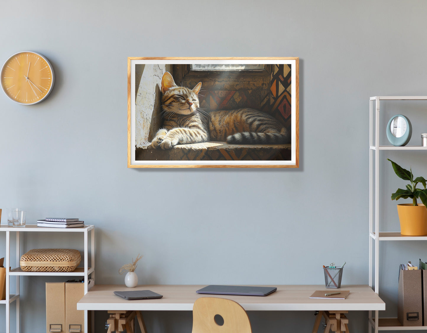 Sleeping Cat Sunset African American canvas print view 78