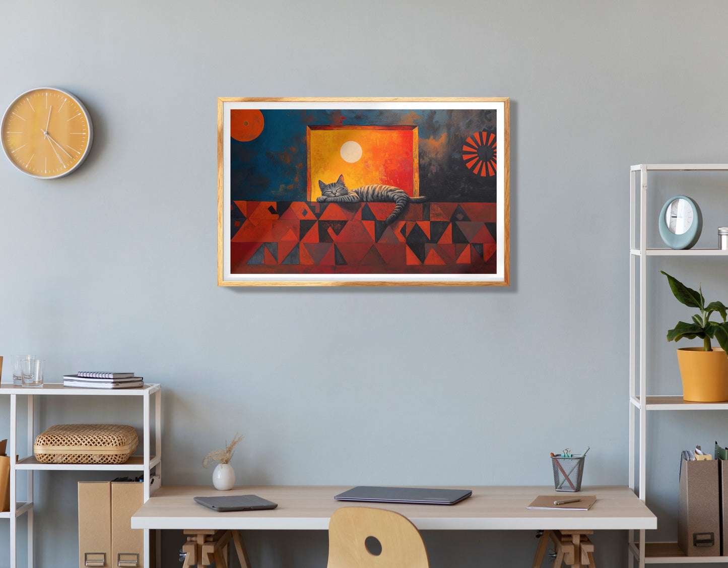 Colorful Elephant Water Reflection African American canvas print view 78