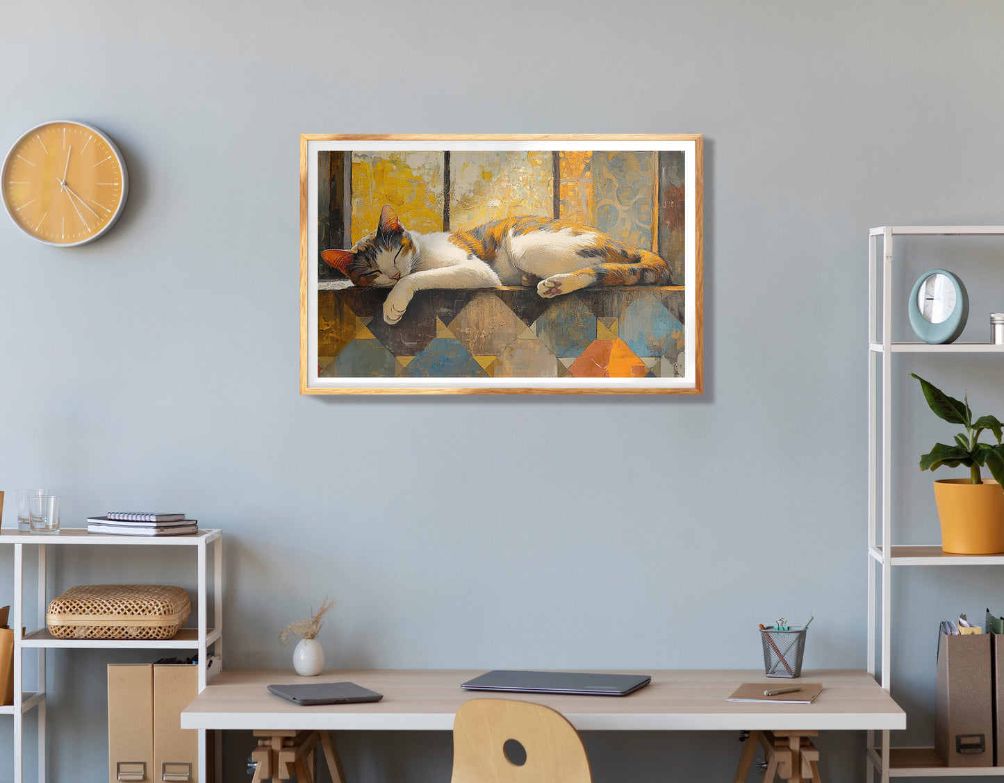 Sleeping Cat Window Quilt African American canvas print view 78