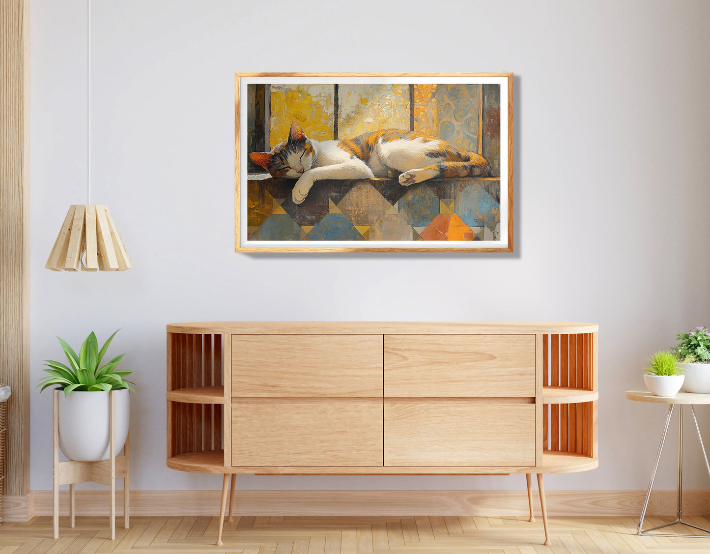Sleeping Cat Window Quilt African American canvas print view 74