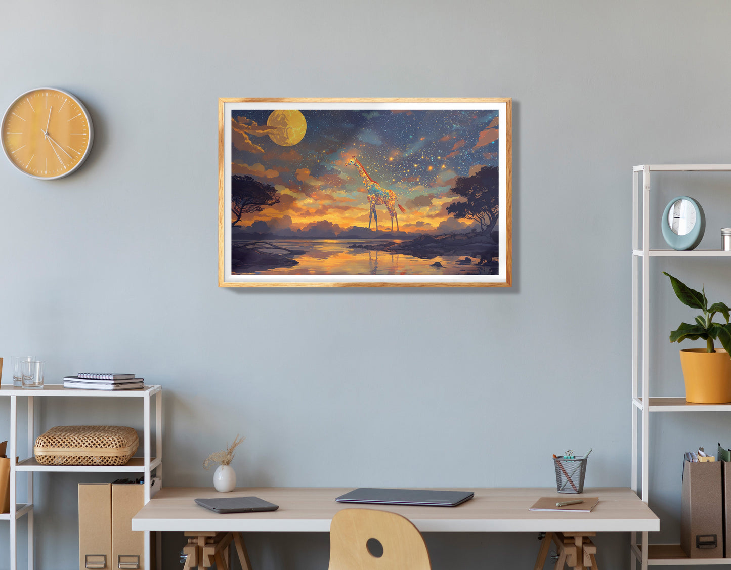 Black Cat Moon African Pattern African American canvas print view 78