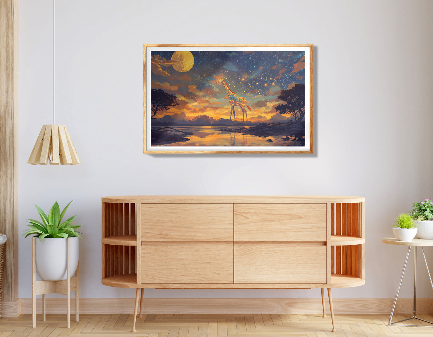 Black Cat Moon African Pattern African American canvas print view 74