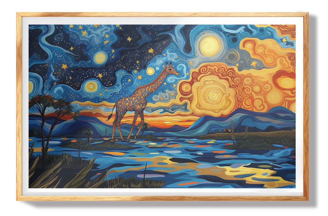 Giraffe Tribal Symbols African American canvas print view 73