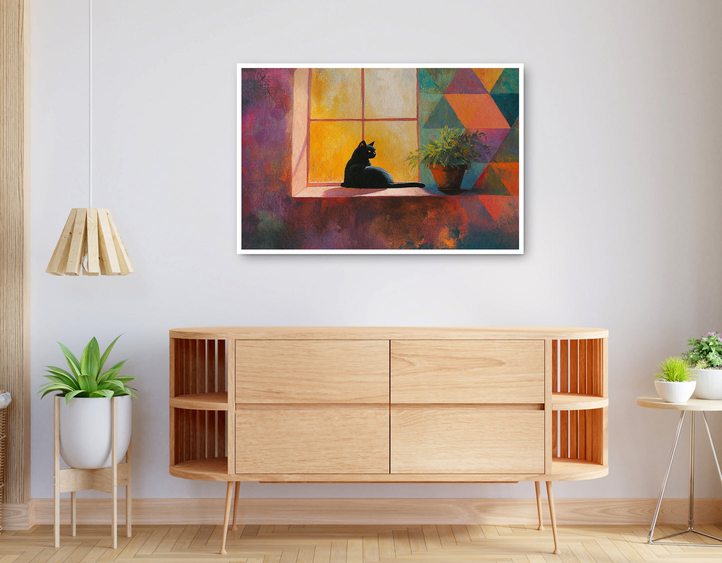 Alternate view of Black Cat Window Plant African American canvas print