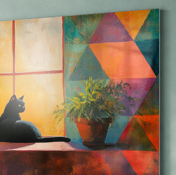 Black Cat Window Plant African American canvas print view 22