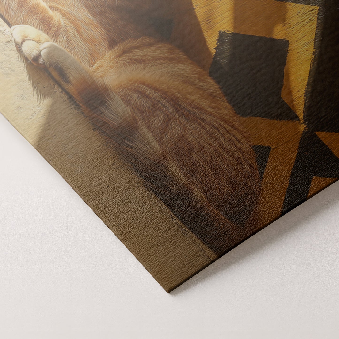 Orange Cat Geometric Sunlight African American abstract art artwork by MoomZee Artwork