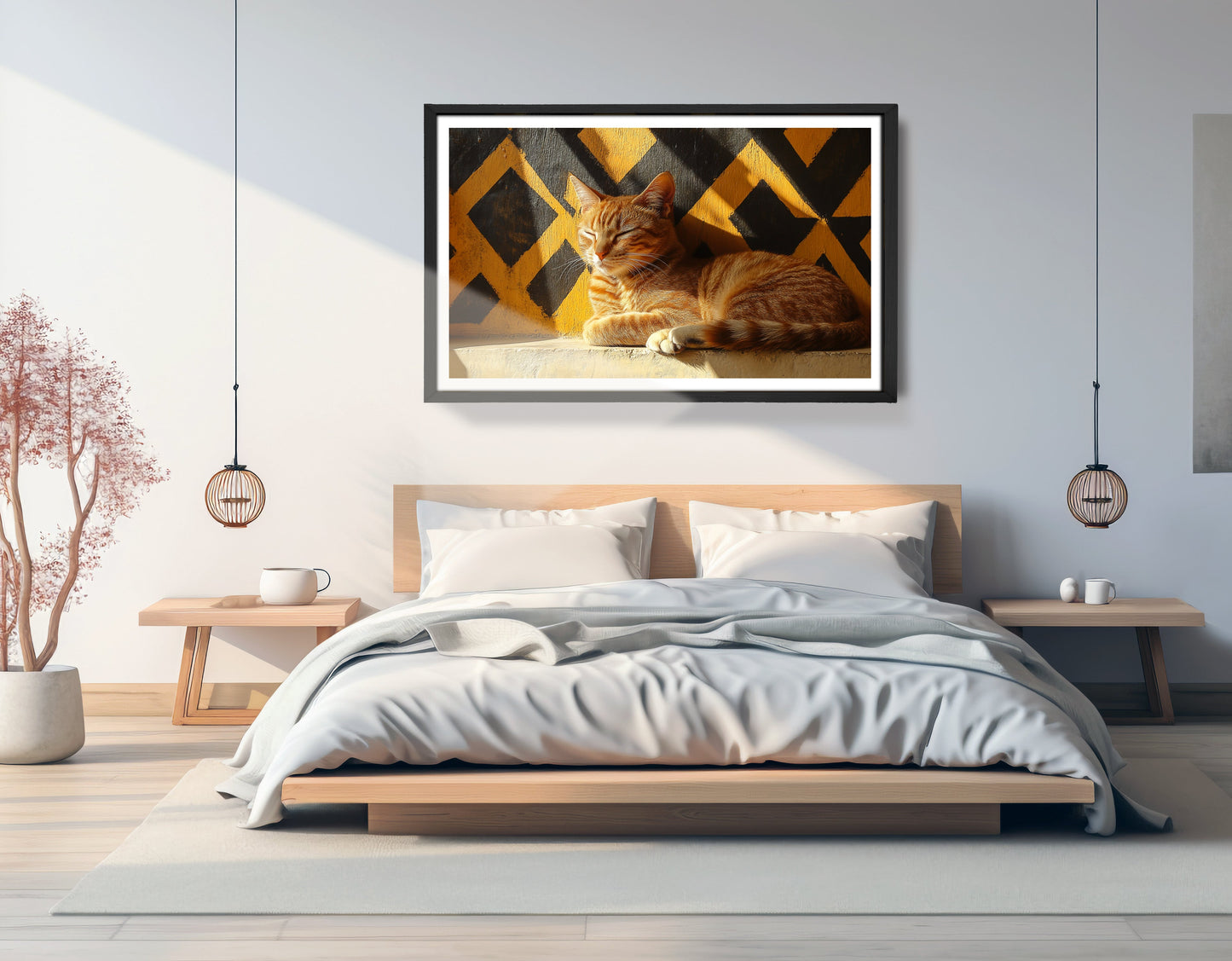 Orange Cat Geometric Sunlight African American abstract art view 69