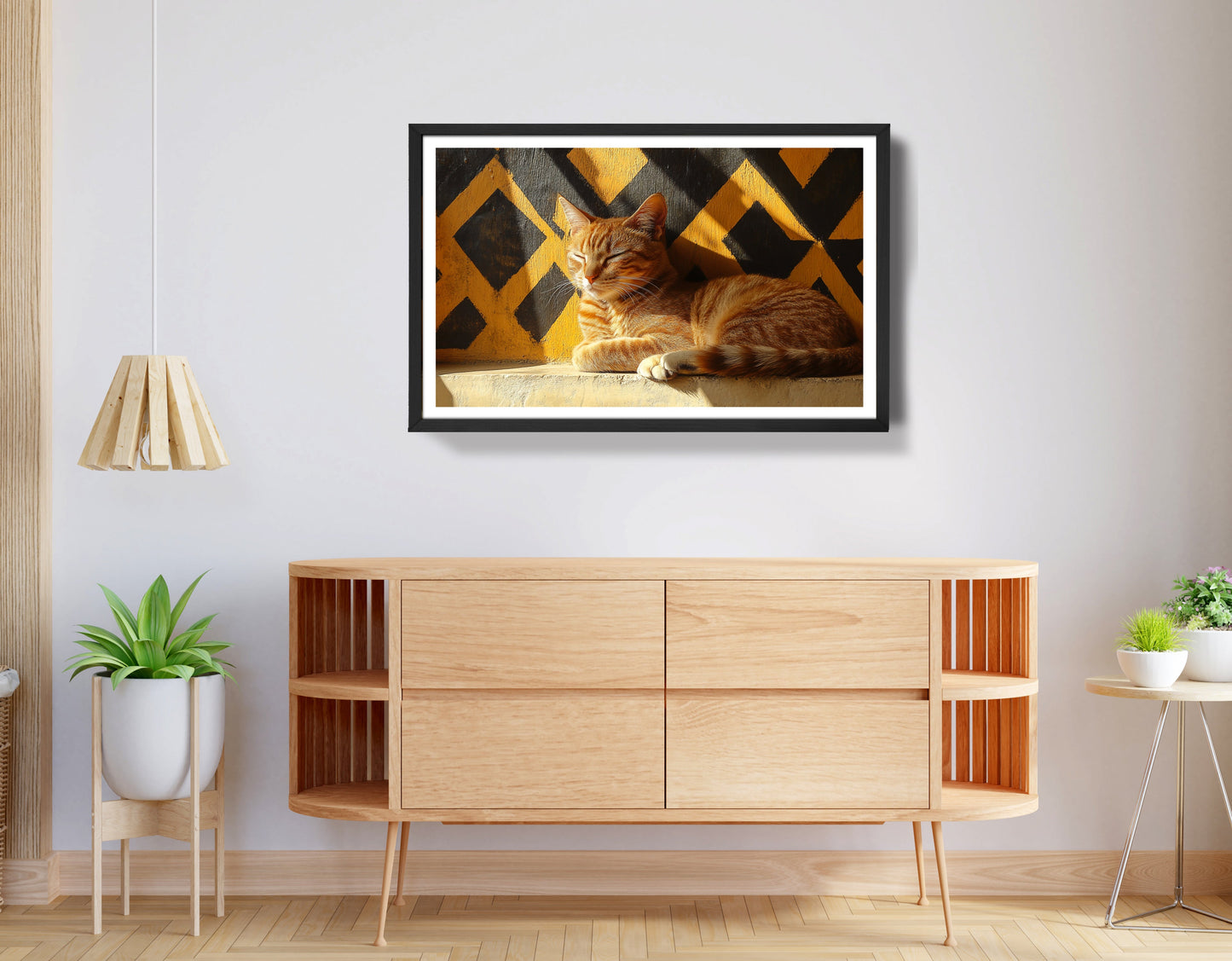 Orange Cat Geometric Sunlight African American abstract art view 68