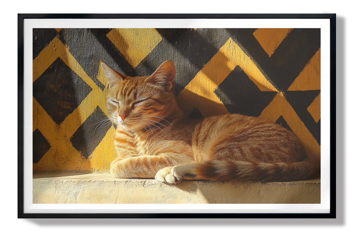 Orange Cat Geometric Sunlight African American abstract art view 67