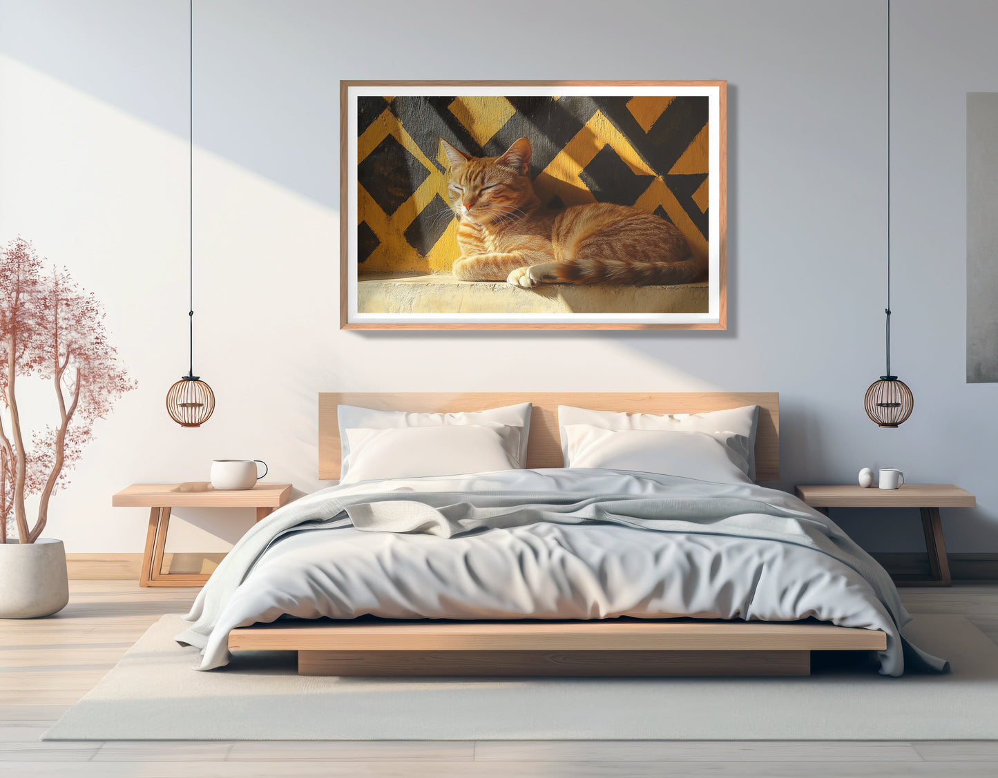 Orange Cat Geometric Sunlight African American abstract art view 81