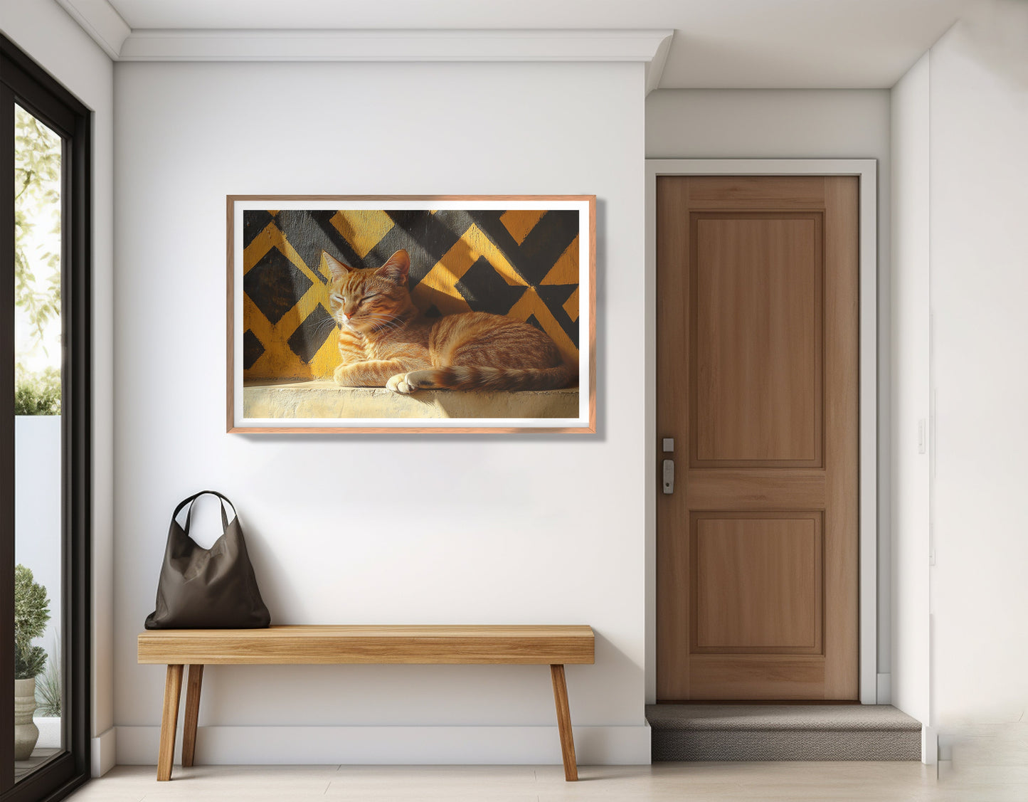 Orange Cat Geometric Sunlight African American abstract art view 83