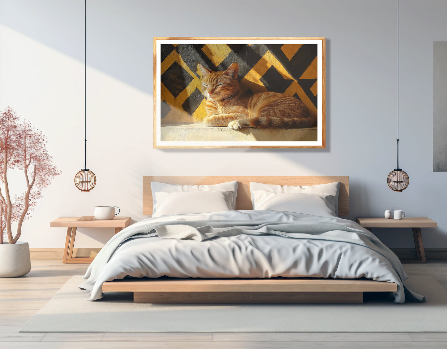 Orange Cat Geometric Sunlight African American abstract art view 75