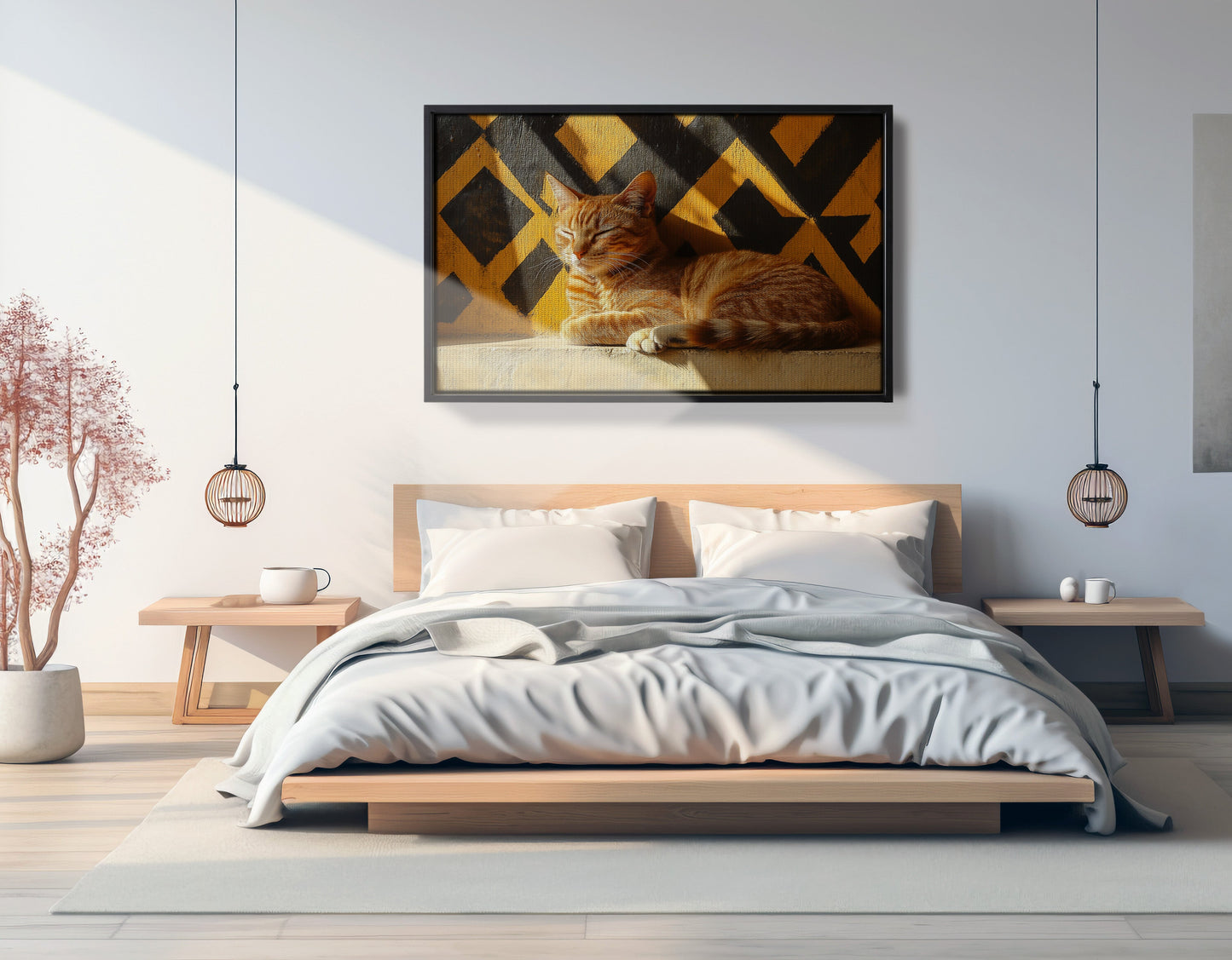 Orange Cat Geometric Sunlight African American abstract art view 27