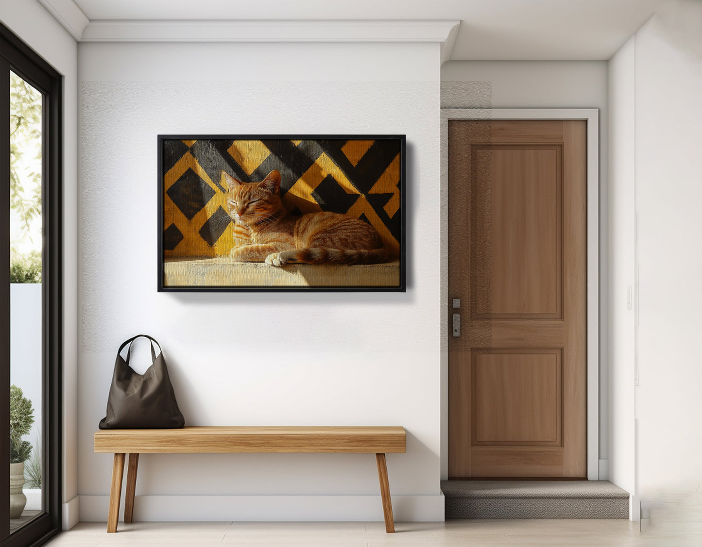 Orange Cat Geometric Sunlight African American abstract art view 29