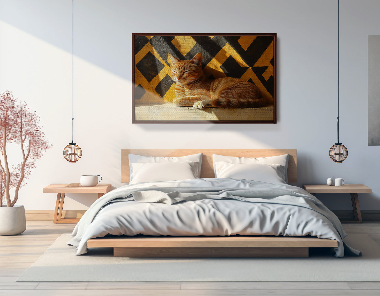 Orange Cat Geometric Sunlight African American abstract art view 33