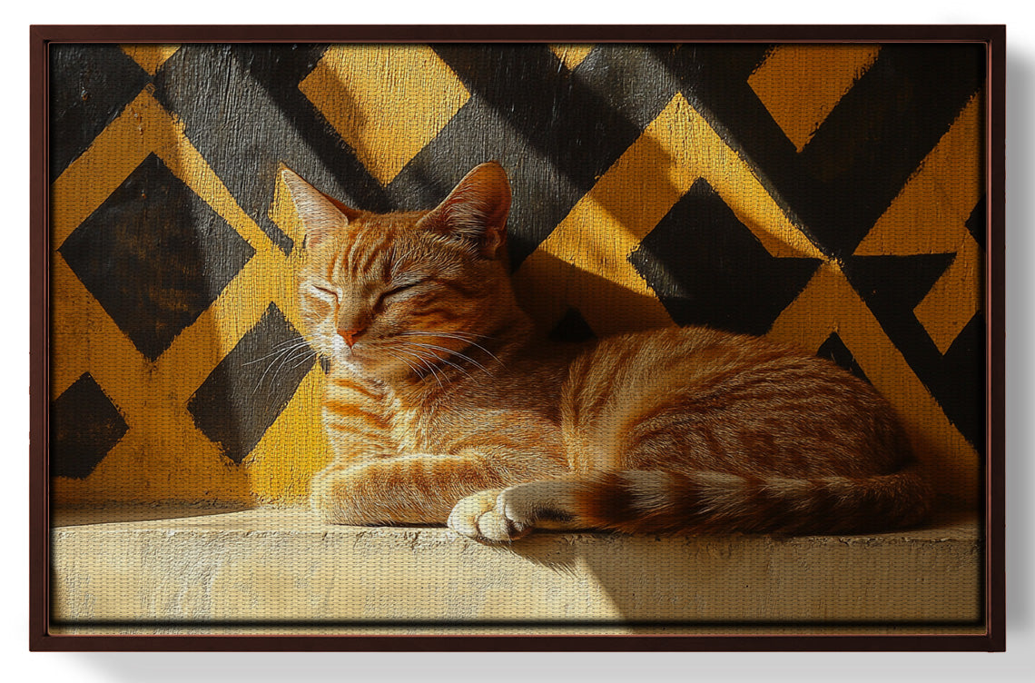 Orange Cat Geometric Sunlight African American abstract art view 31