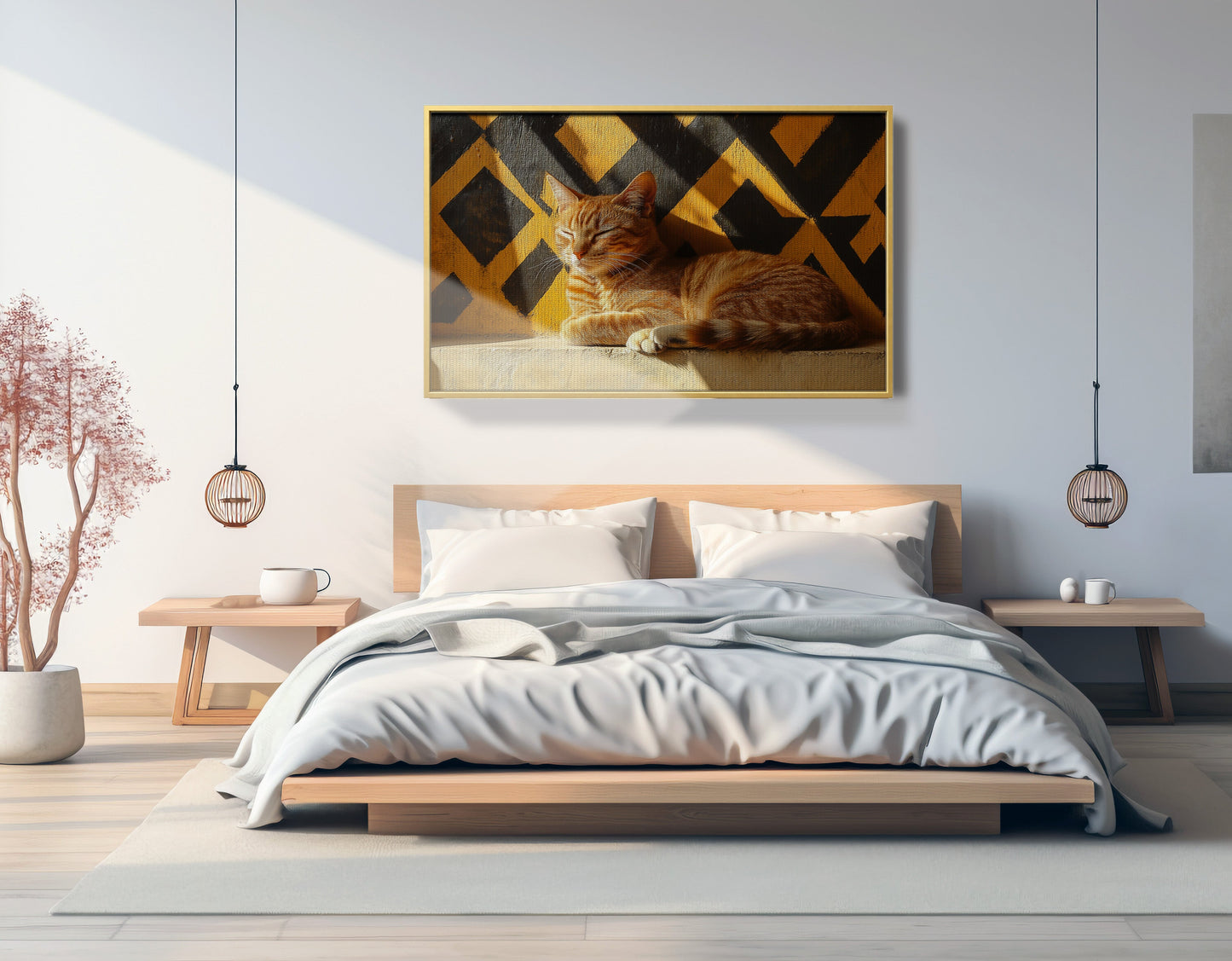 Orange Cat Geometric Sunlight African American abstract art view 39