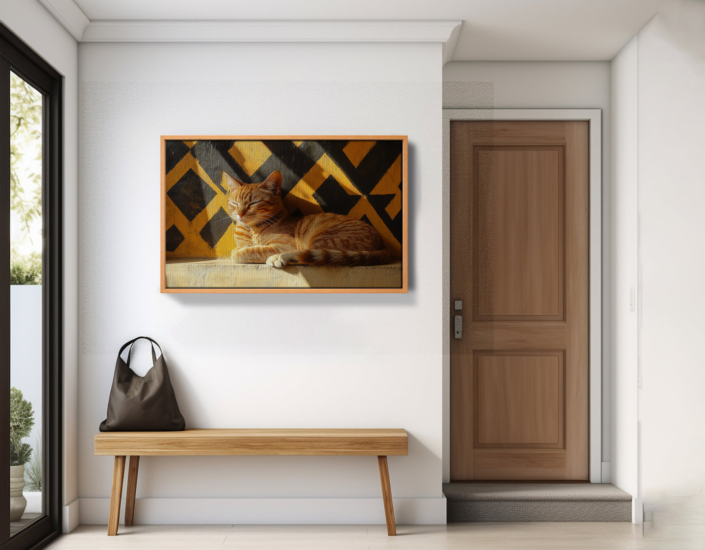 Orange Cat Geometric Sunlight African American abstract art view 47